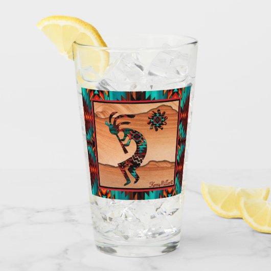 Southwest Kokopelli Glass Cup Glas (Voorkant ijs)