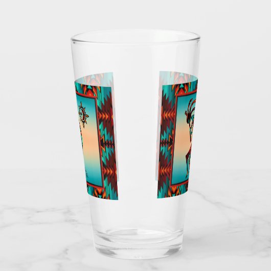 Southwest Kokopelli Glass Cup Glas (Links)