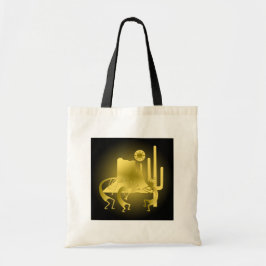 Southwest Kokopelli in Black & Gold Tote Bag