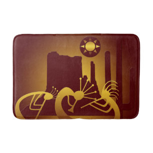 Southwest Kokopelli in Bourgogne en Gold Badmat