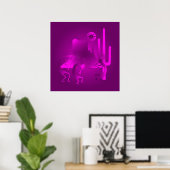 Southwest Kokopelli in Paars Poster (Thuiskantoor)