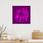 Southwest Kokopelli in Paars Poster (Keuken)