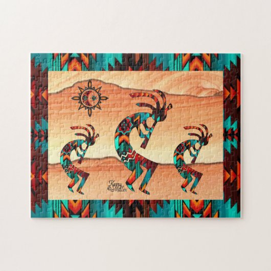 Southwest Kokopelli Jigzaag Puzzle Legpuzzel (Horizontaal)