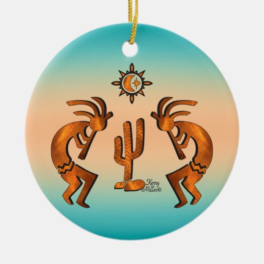 Southwest Kokopelli Keramisch Ornament (Voorkant)
