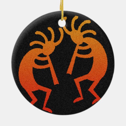 Southwest Kokopelli Keramisch Ornament (Achterkant)
