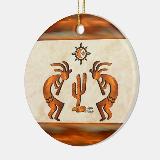 Southwest Kokopelli Keramisch Ornament (Links)