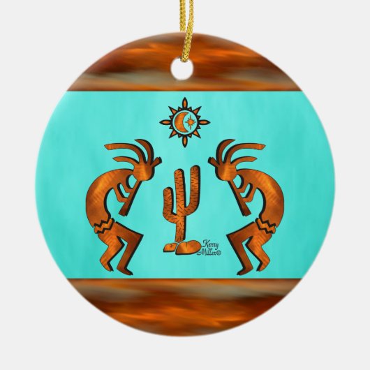 Southwest Kokopelli Keramisch Ornament (Voorkant)