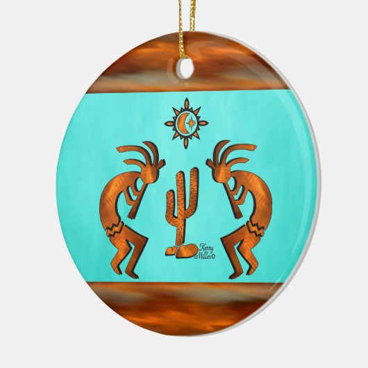 Southwest Kokopelli Keramisch Ornament (Links)