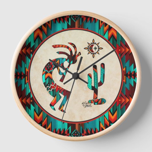 Southwest Kokopelli Large Clock (Voorkant)