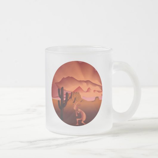 Southwest Kokopelli Matglas Koffiemok (Rechts)