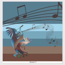 Southwest Kokopelli Music 14" Sticker