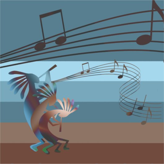 Southwest Kokopelli Music 14" Sticker (Voorkant)