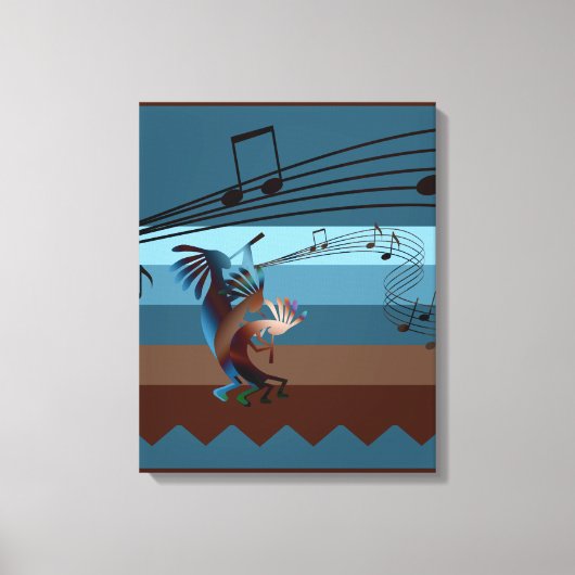 Southwest Kokopelli Music 20s Wrapped Canvas Print (Voorkant)
