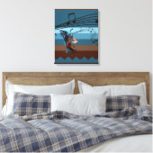 Southwest Kokopelli Music 20s Wrapped Canvas Print (Insitu (Slaapkamer))