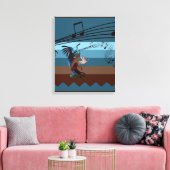 Southwest Kokopelli Music 20s Wrapped Canvas Print (Insitu (Woonkamer))