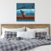 Southwest Kokopelli Music 20s Wrapped Canvas Print (Insitu (Slaapkamer))