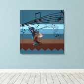 Southwest Kokopelli Music 20s Wrapped Canvas Print (Insitu (Houten vloer))