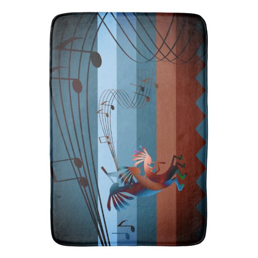 Southwest Kokopelli Music 2 Bath Mat (Voorkant Verticaal)