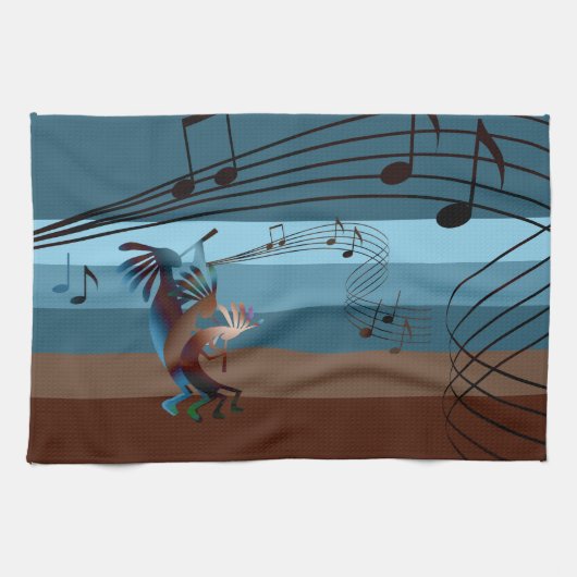 Southwest Kokopelli Music Kitchen Towel Theedoek (Horizontaal)