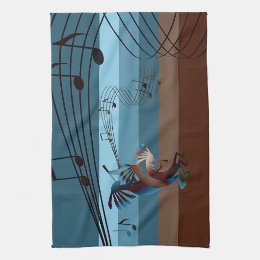 Southwest Kokopelli Music Kitchen Towel Theedoek (Verticaal)