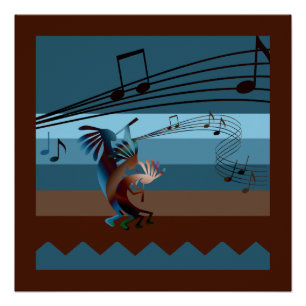 Southwest Kokopelli Music Poster