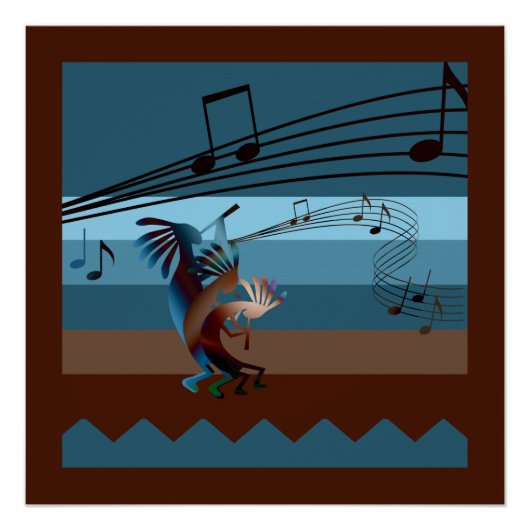 Southwest Kokopelli Music Poster (Voorkant)