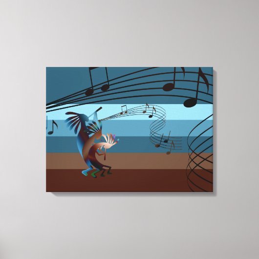 Southwest Kokopelli Music Wrapped Canvas (Voorkant)