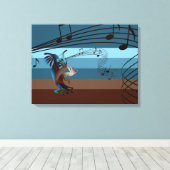 Southwest Kokopelli Music Wrapped Canvas Afdruk (Insitu (Houten vloer))