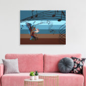 Southwest Kokopelli Music Wrapped Canvas Afdruk (Insitu (Woonkamer))