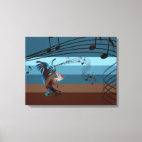 Southwest Kokopelli Music Wrapped Canvas