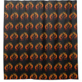 Southwest Kokopelli Pattern Oranje en Black Douchegordijn (Voorkant)