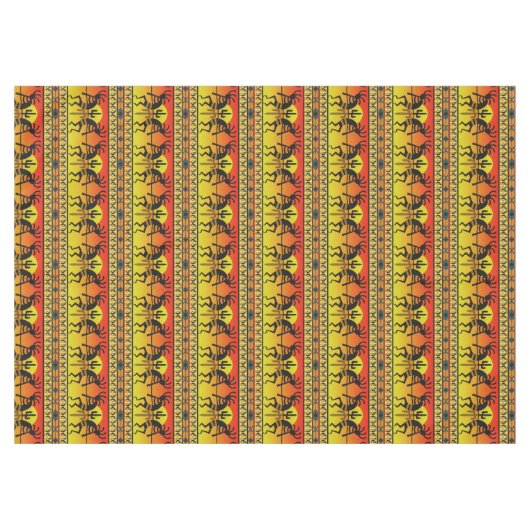 Southwest Kokopelli Pattern Yellow and Red Tafelkleed (Voorkant (Horizontaal))