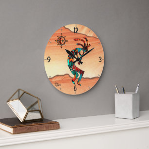 Southwest Kokopelli Round Wall klok