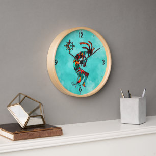 Southwest Kokopelli Round Wall klok