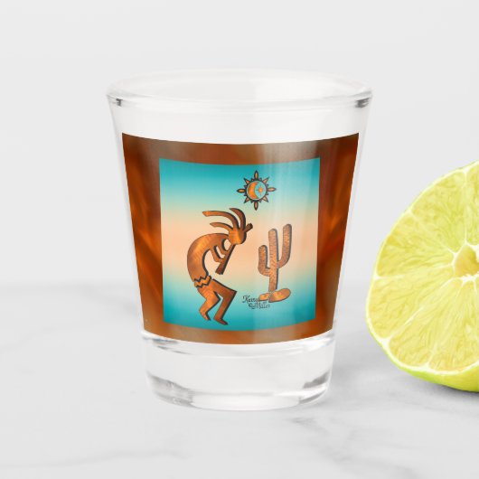 Southwest Kokopelli Shot Glass Glas (Voorkant)