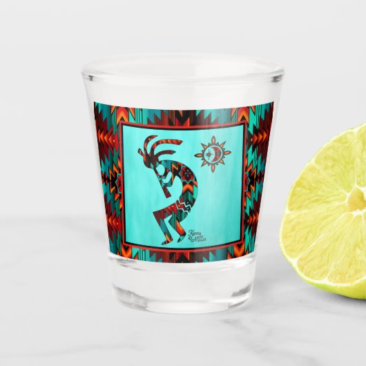 Southwest Kokopelli Shot Glass Glas (Voorkant)