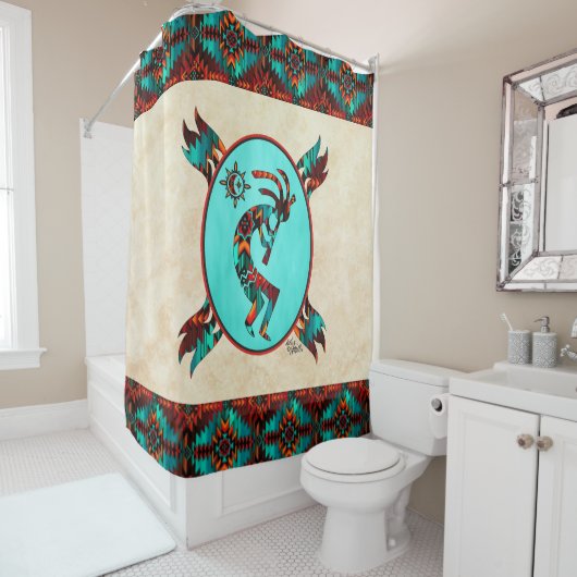 Southwest Kokopelli Shower Curtain Douchegordijn (In situ)