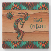 Southwest Kokopelli speelt de flank Stenen Onderzetter (Voorkant)