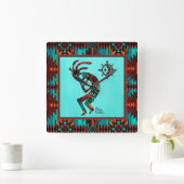 Southwest Kokopelli Square Wall Clock Vierkante Klok (Huis)