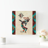 Southwest Kokopelli Square Wall Clock Vierkante Klok (Huis)