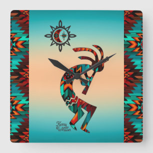 Southwest Kokopelli Square Wall Clock Vierkante Klok