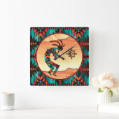 Southwest Kokopelli Square Wall Clock Vierkante Klok (Huis)