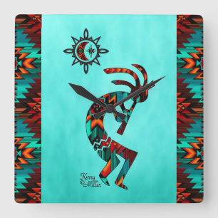 Southwest Kokopelli Square Wall klok