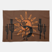 Southwest Kokopelli Sun Desert Rustic K Towel Theedoek (Horizontaal)