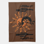 Southwest Kokopelli Sun Desert Rustic K Towel Theedoek (Verticaal)