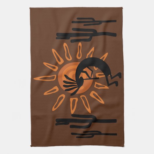 Southwest Kokopelli Sun Desert Rustic K Towel Theedoek (Verticaal)