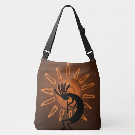 Southwest Kokopelli Sun Rustic A-O-P Cross Body Crossbody Tas (Voorkant)