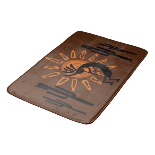 Southwest Kokopelli Sun Rustic Bath Mat (Gekanteld)
