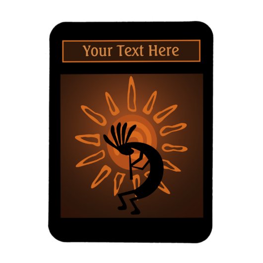 Southwest Kokopelli Sun Rustic Brown Photo Magneet (Verticaal)