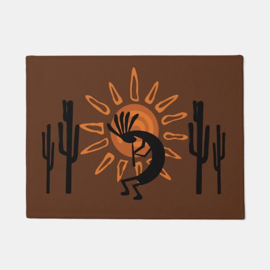 Southwest Kokopelli Sun Rustic Door Mat (Voorkant)